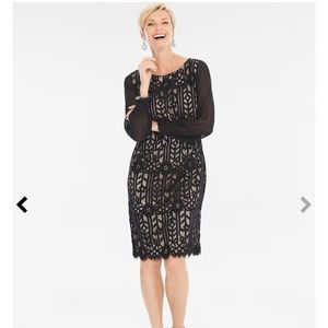 Chico’s Lace Sheer-Sleeve Dress